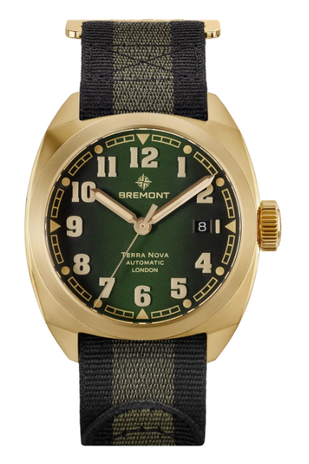 Replica Bremont Watch Terra Nova 40.5 Date Bronze NATO Strap